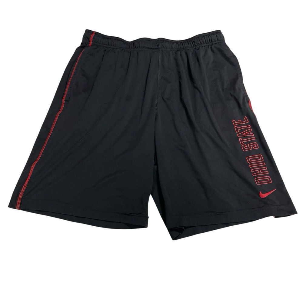 Men's Nike‎ Dri Fit Ohio State University buckeyes Black Medium Shorts Spellout